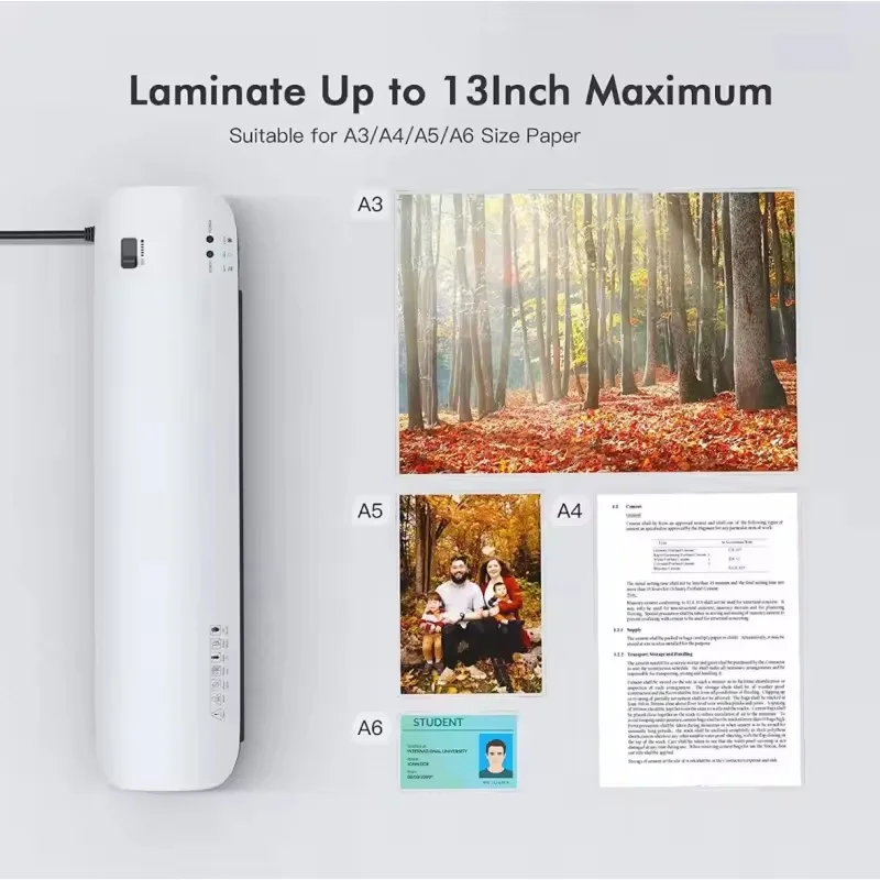 SL399 مجموعة متعددة المكونات A3/A4 آلة تصفيح ذكية متوافقة مع بارد وساخن، تصفيح مستندات مكتب الصور العائلية المنزلية #5