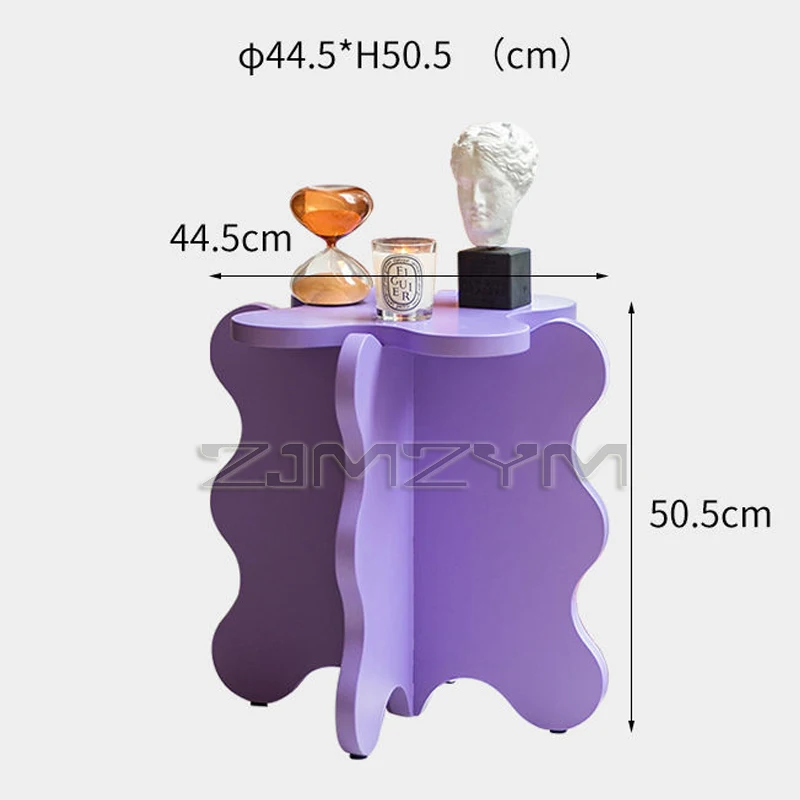 Coffee Sofa Side Table Modern Simple Cartoon Petal Side Table INS Wave Coffee Table Creative Color Creative  Small Coffee Table