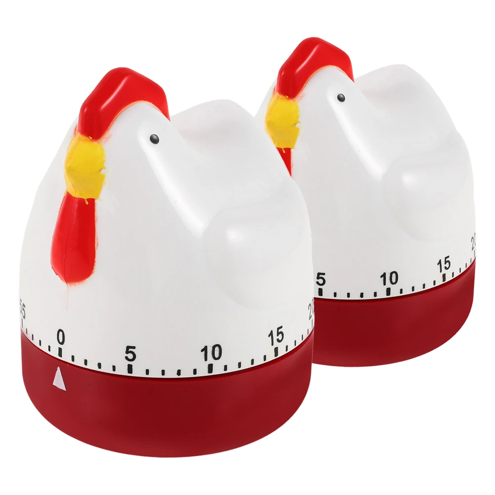 

2 Pcs Programmable Kitchen Timer Child Cartoon Plastic Chicken Pattern Looks Boiled Egg