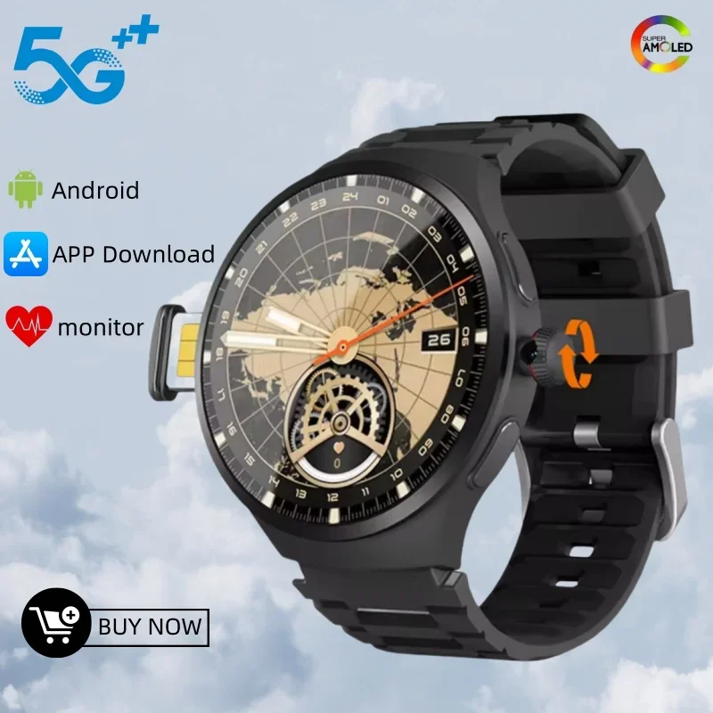 

2025 New VP50 Smartwatch Android 10 System Sim Card 180° Pull Out Camera GPS WIFI App Download for Men Women