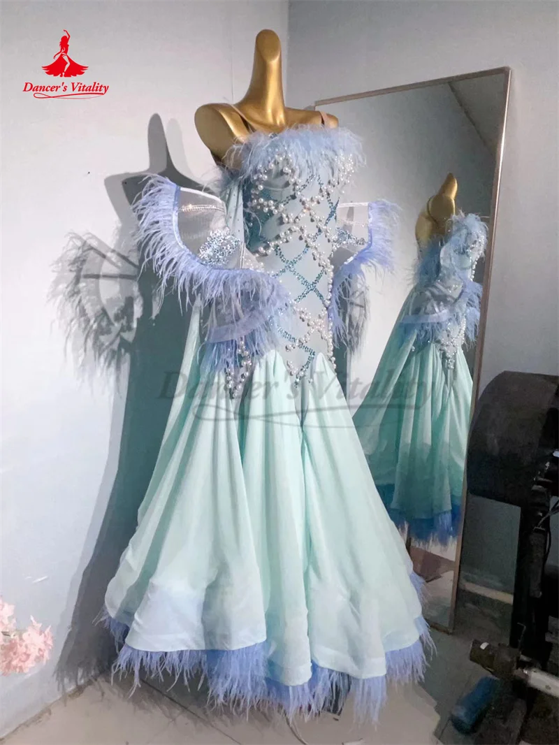 Vestidos personalizados de dança de salão para mulheres, valsa social dança performance traje, moder menina, vestidos profissionais