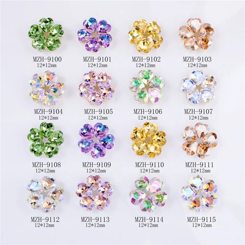 5PCS/Bag Shinny Crystal AB Gems,Colorful Flatback Rhinestone,Nail Gel Polish Base Accessory,3D Manicure Ornament,Nail Decoration