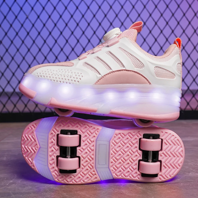 

Summer Mesh Heelys for Boys: 2-Wheel Retractable Light-Up Invisible Roller Skates (Older Kids)