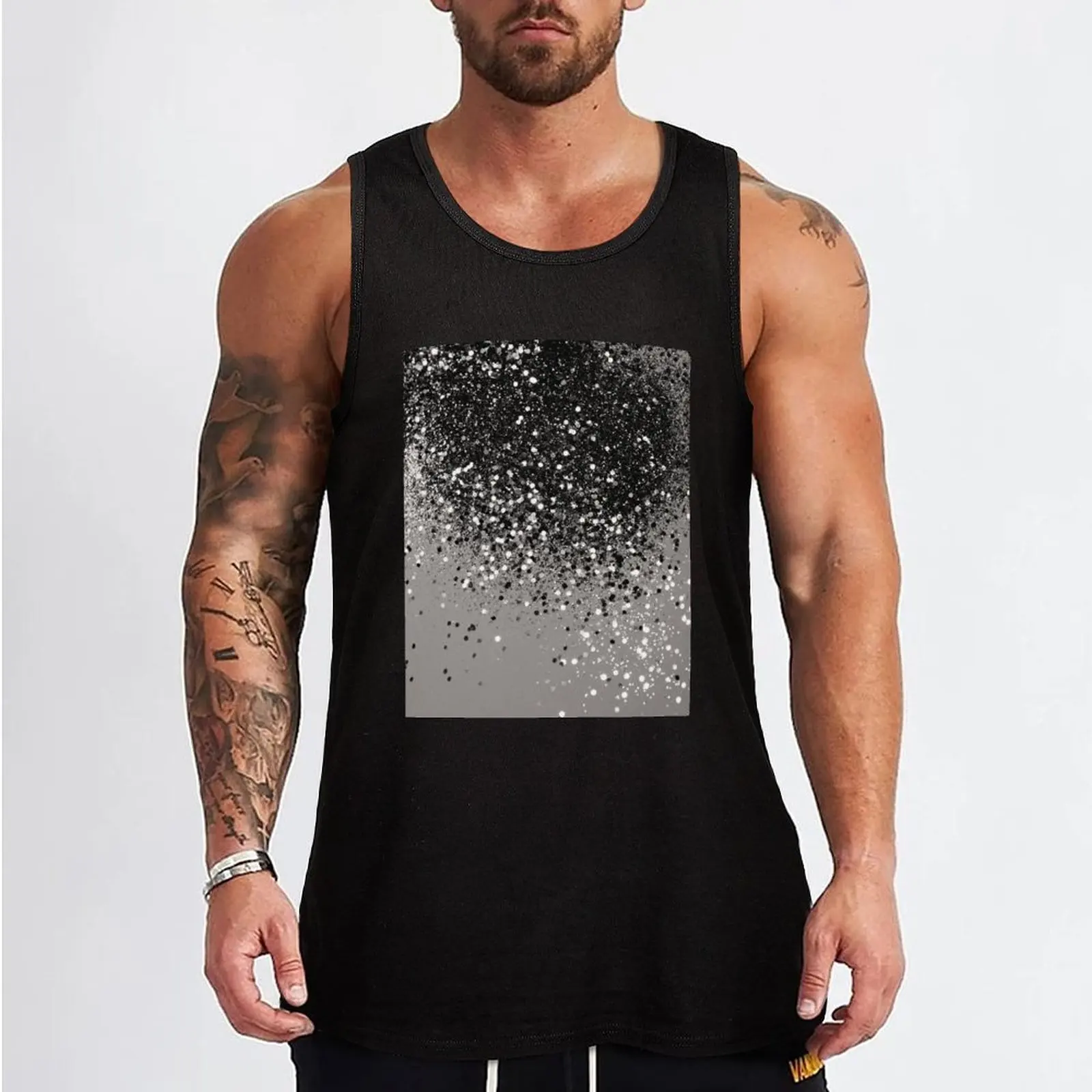 Silver Gray Glitter #1 (Faux Glitter) #shiny #decor #art Tank Top fitness clothing for men cool things muscle t-shirt