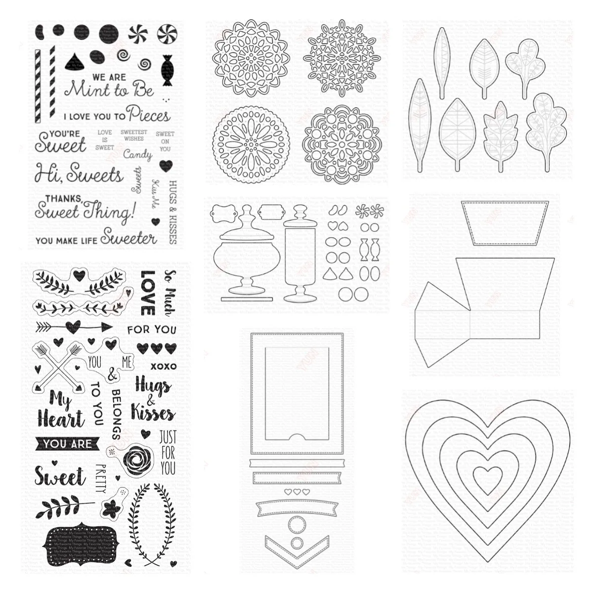 

So Much Love Mini Delicate Doilies Clear Stamps or Metal Cutting Dies Sets for Craft Making Greeting Card Scrapbooking Handmade