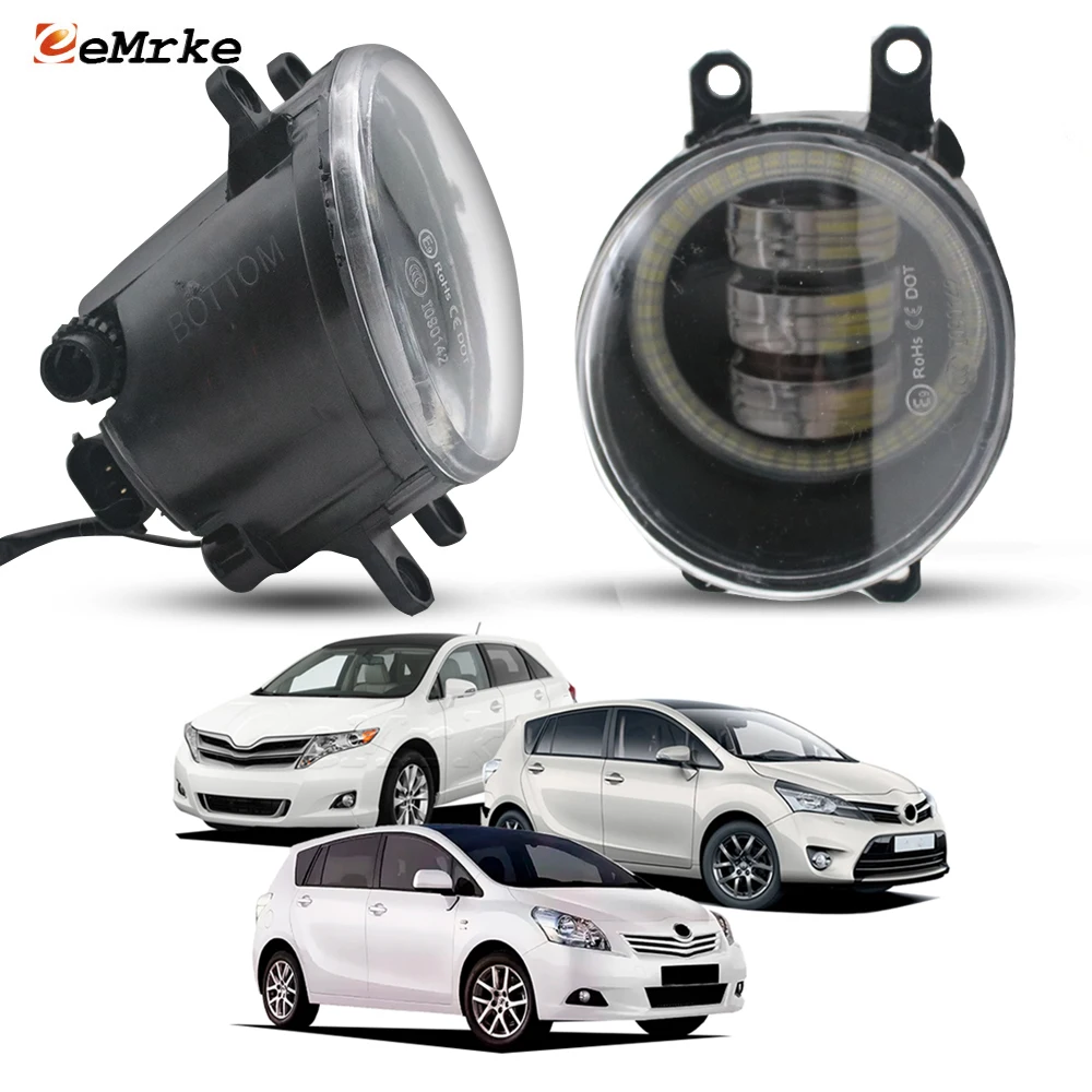 

OEM Style LED Angel Eye DRL Fog Lights With Led or Halogen Bulbs For Toyota Venza Verso Verso-S 2009-2016 Daytime Running Lamp