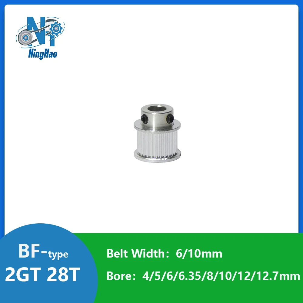 

2GT 28Teeth BF Timing Pulley Belt Width 6/10mm Bore 4/5/6/6.35/8/10/12/12.7mm 2MGT 28Teeth Tensioning Wheel Open Synchronous