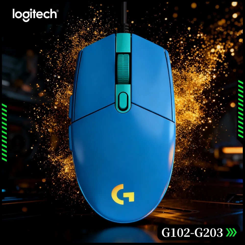 Logitech G102 Gaming Mouse, HERO Sensor Technology, 1000Hz Polling, RGB Backlit For Marathon Sessions
