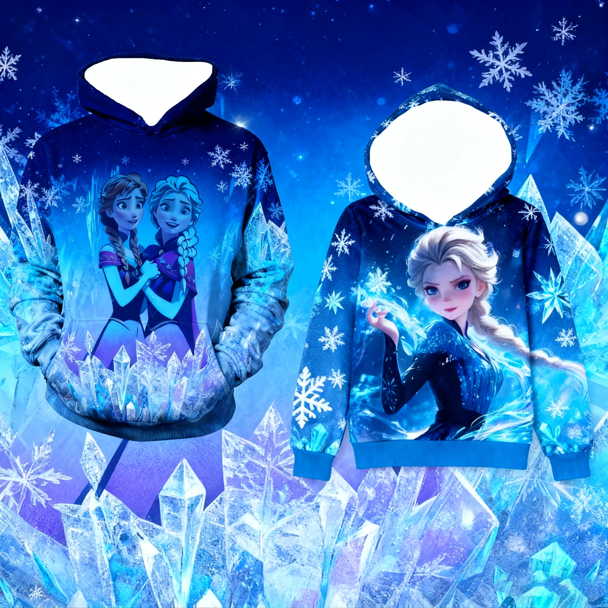 سويت شيرت Brave Elsa Anna بطبعة جرافيك، بلوفر شتوي بغطاء للرأس للفتيات، بلوزة كاجوال عصرية للاستخدام الداخلي والخارجي #1