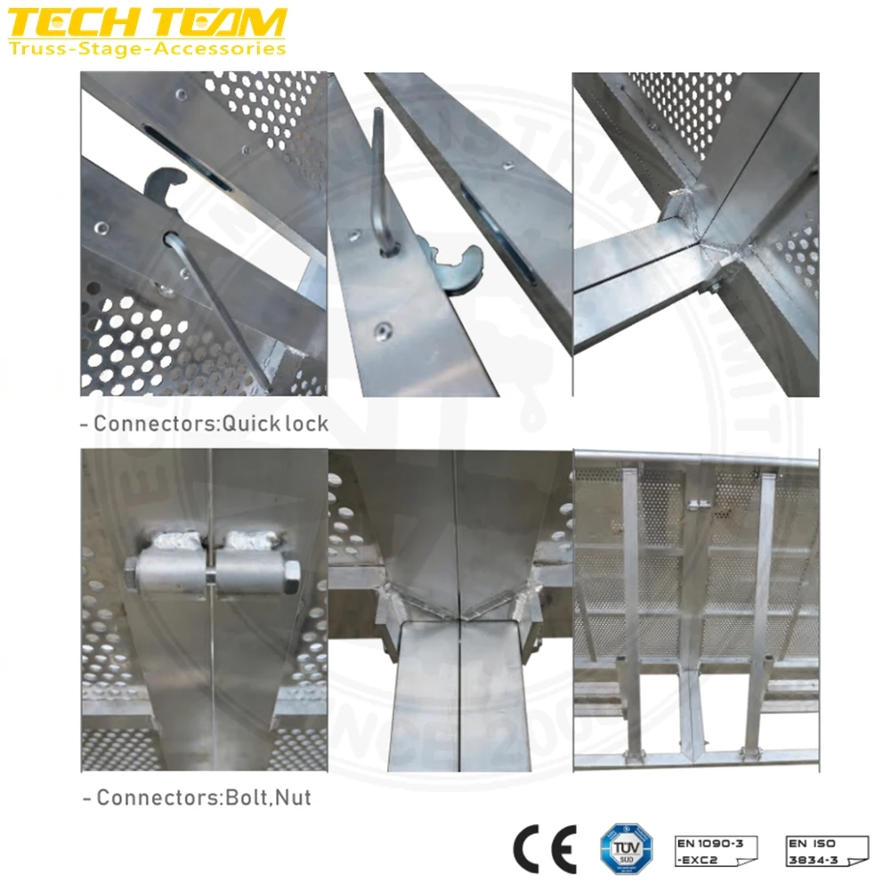【Best-selling】TechTeam High Quality Folding Corner Barrier Bar Crowd Control For Big Events Roof Structure Truss Displays