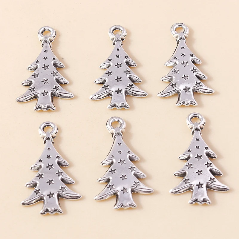 20 Stück niedliche Anhänger aus Legierung in Form von Pflanzen, Blumen, Bäumen und Blättern für die Schmuckherstellung, Ohrringe, Anhänger, Halsketten, Armbänder, DIY-Bastelzubehör – Detail 10