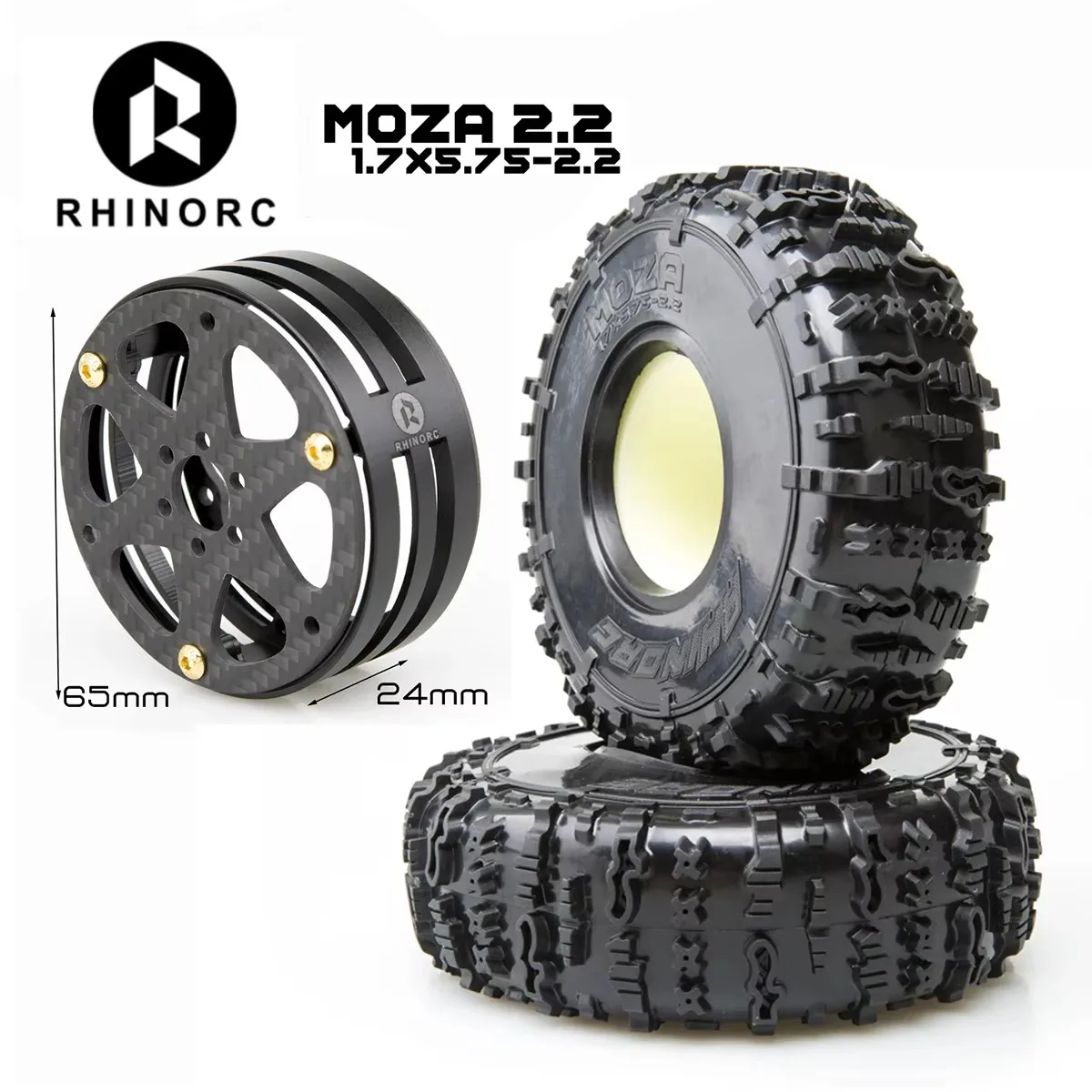 

Шины MOZA 2.2 дюйма RhinoRC Competition RC для узких карбоновых алюминиевых дисков N2401 для радиоуправляемых краулеров спортивного класса