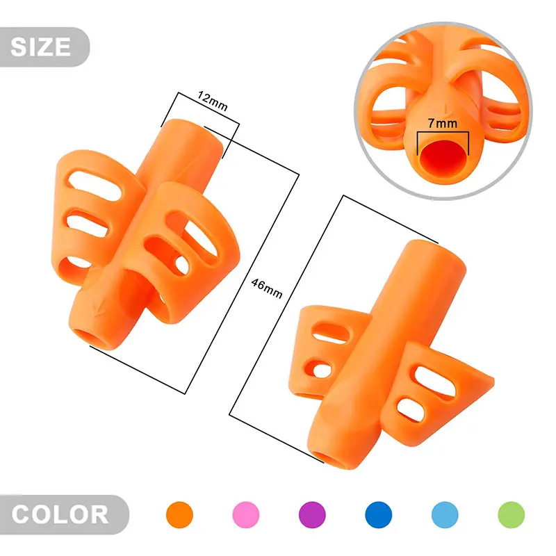 Imagem -05 - Dedo Escrita Dispositivo de Correção Lápis de Silicone Titular para as Crianças Aprendizagem Estudante Artigos de Papelaria 20 Pcs 2