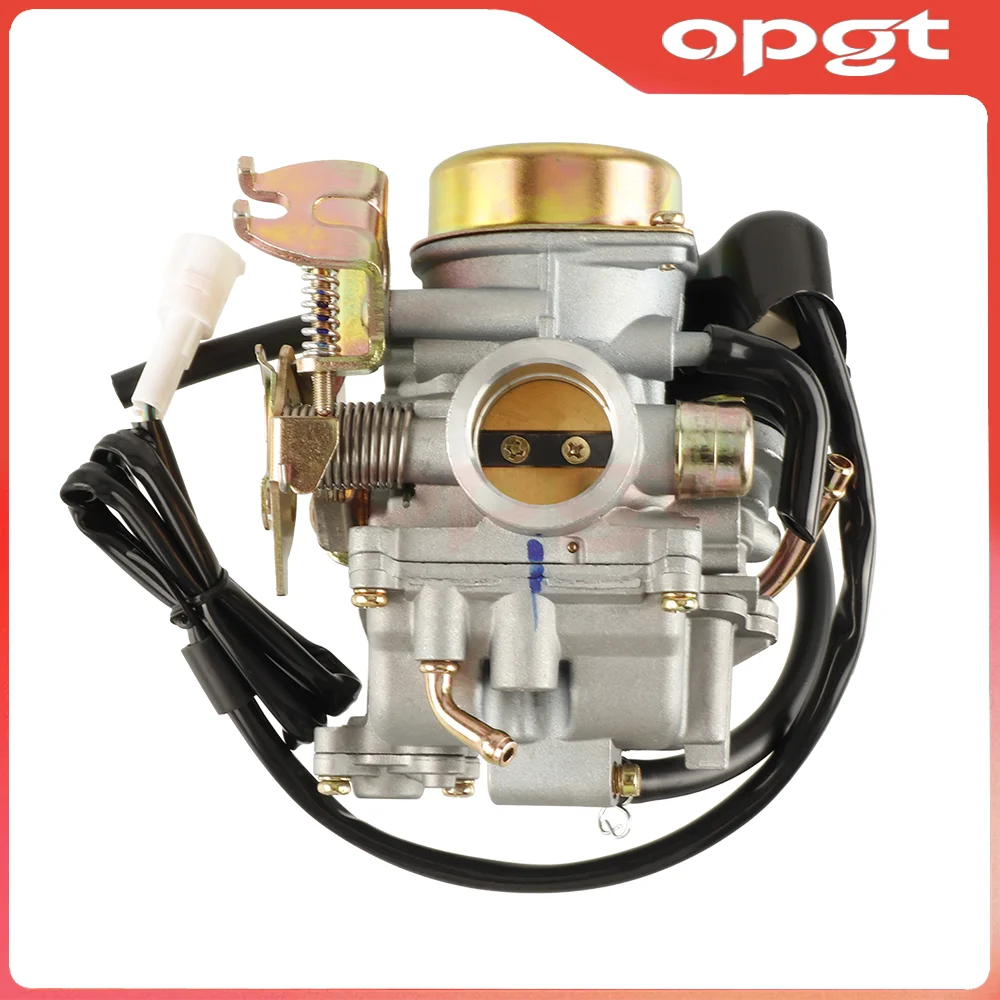 OPGT 24.5mm CVK24 Carburetor Electric Throttle for Keihin Yamaha RS100 GY6 100cc 125cc 150cc 4 Stroke Scooter ATV Tricycles Dirt