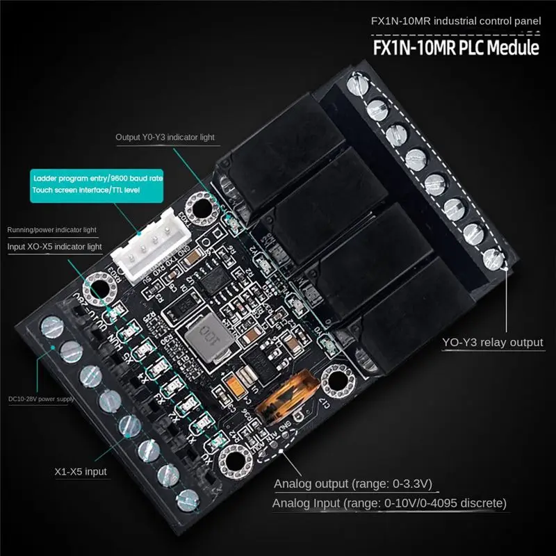 A27F-1 Piece FX1N-10MR PLC Industrial Control Board Analog Input/Output Programmable Delay