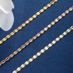 XP Jewelry --( 60 cm * 3.5 mm )  Gold Plated Classic Flat Chain Necklaces For Cool Women Men Women Fashion Jewelry