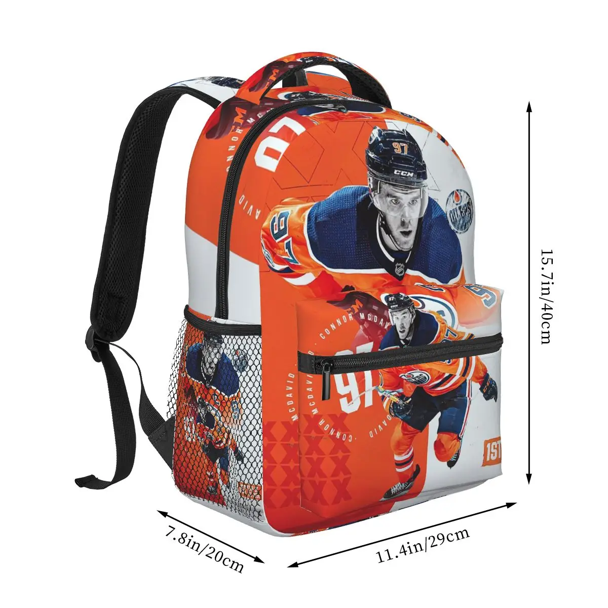 Connor McDavid Backpack Student Boys Girls BookBag Children School Bag Computer Shoulder Bags for Men Women