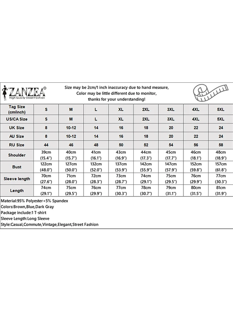 2025ZEA Vrouwen Mode Lange Mouw Blouse Vintage Onregelmatige Zoom Tops Colorblock Ronde Hals Tuniek Casual Losse Tees T-shirts