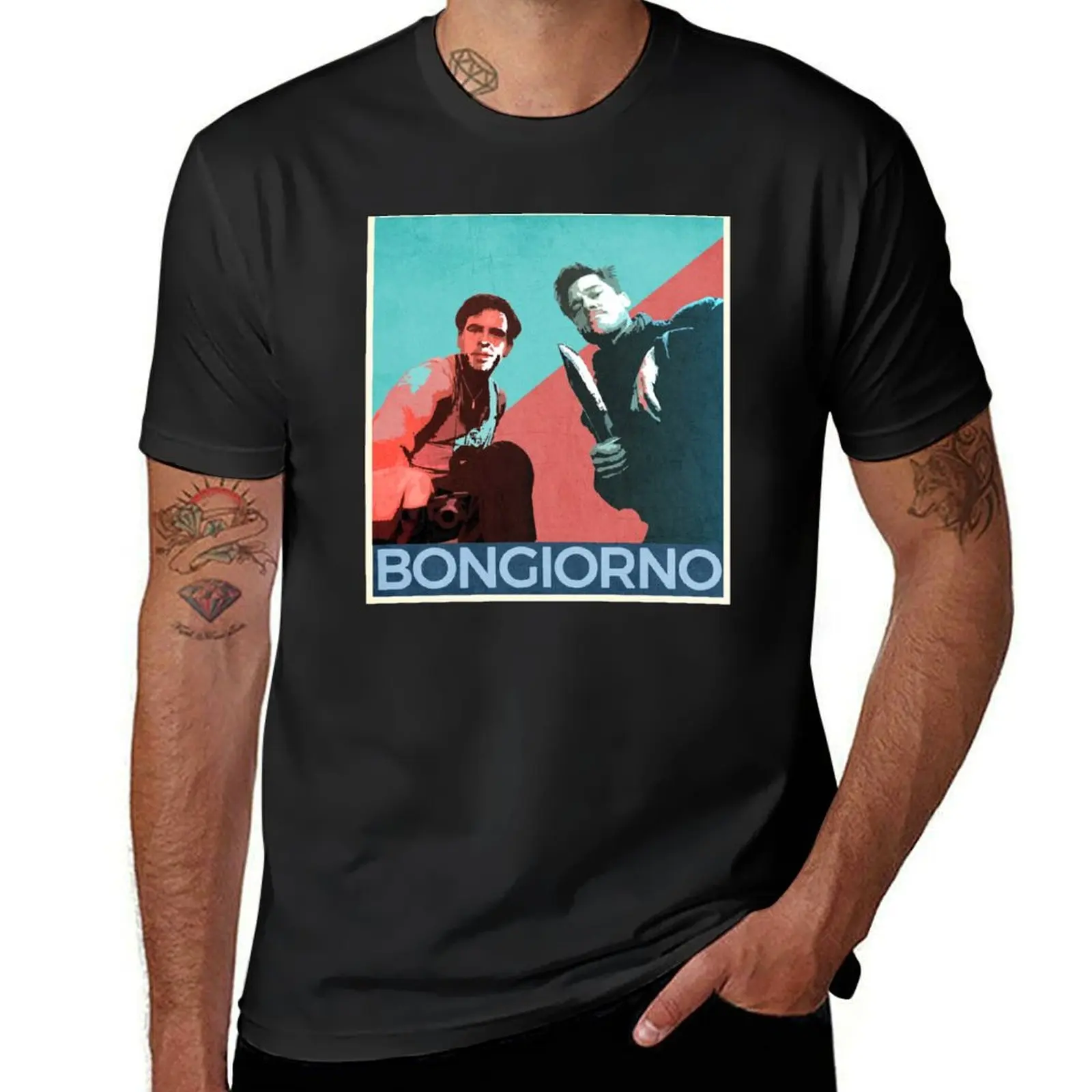 

Inglorious Basterds - Bongiorno poster T-Shirt tees plus sizes new edition blanks mens tall t shirts