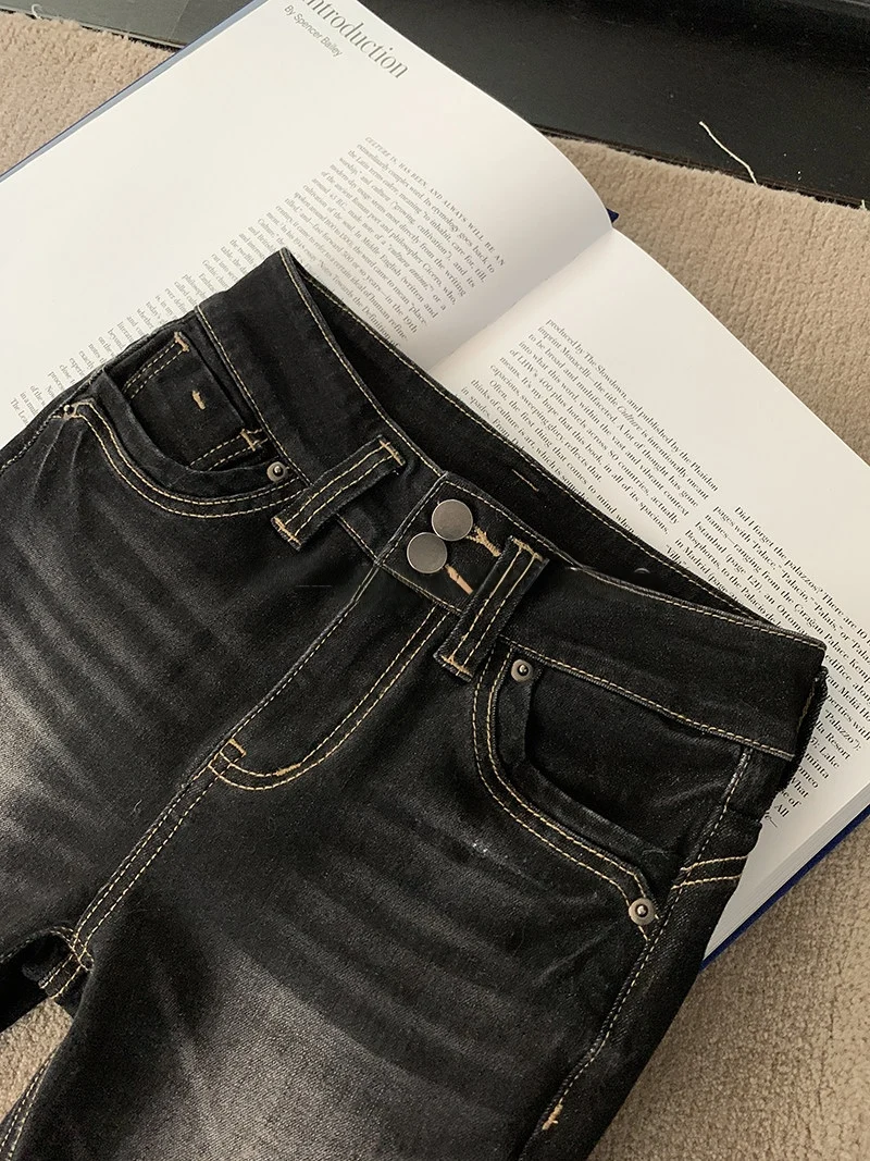 High Waist Slim Fit Micro Flared Denim Jeans Women's Spring New Style American Hot Girl Butt Lifting  Hoof Pants