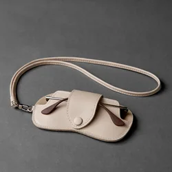 Portable Travel Glasses Storage Bag Hanging Sunglasses Holder Reading Glasses Protective Storage Cover PU Leather Eyewear Case