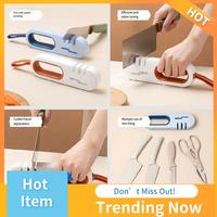 CMHI-Knife Sharpener, 4 In 1,Kitchen Blade And Scissors Sharpening Tool, Professional 4-Stage Knife Parts ,Grey