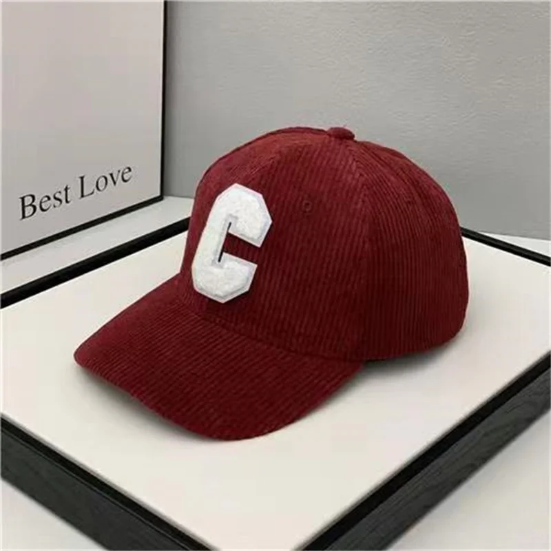 Spring Autumn Corduroy Baseball Cap for Women Men Unisex Vintage C Snapback Hip Hop Hats Winter Adjustable Outdoor Sport Hat