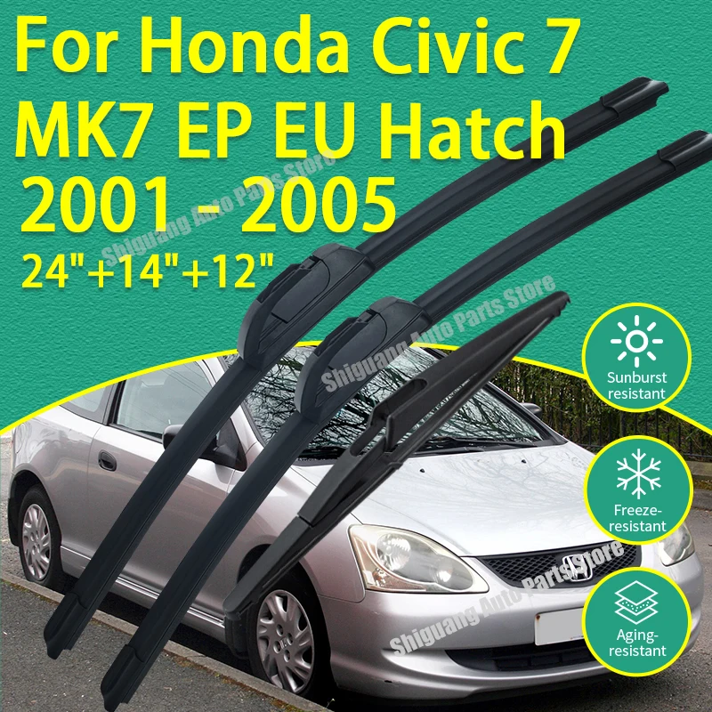 

Front Rear Silicone Coating Wipers for Honda Civic 7 MK7 EP EU Hatch 2001 - 2005 Car Wiper Windshield Windscreen Accessories