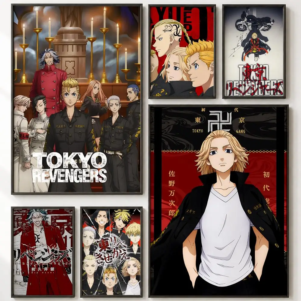 Manga Style Tokyo Revengers Poster HD poster wall art self-stick no-residue for home cafe office great gift