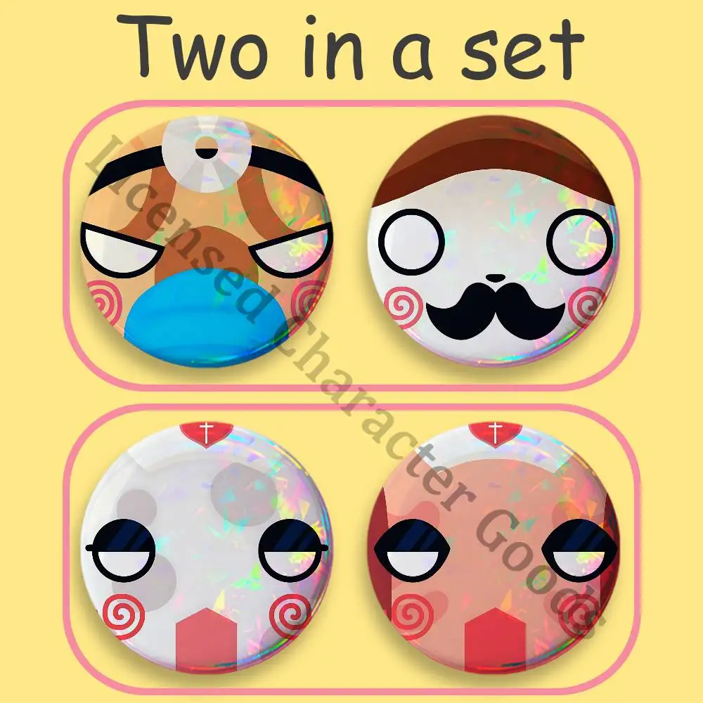 A-Animal H-Hospital Full Face Icon Square PFP 2-Piece Set Badges Game Merchandise Large 75 58 44 32 25 mm Mini