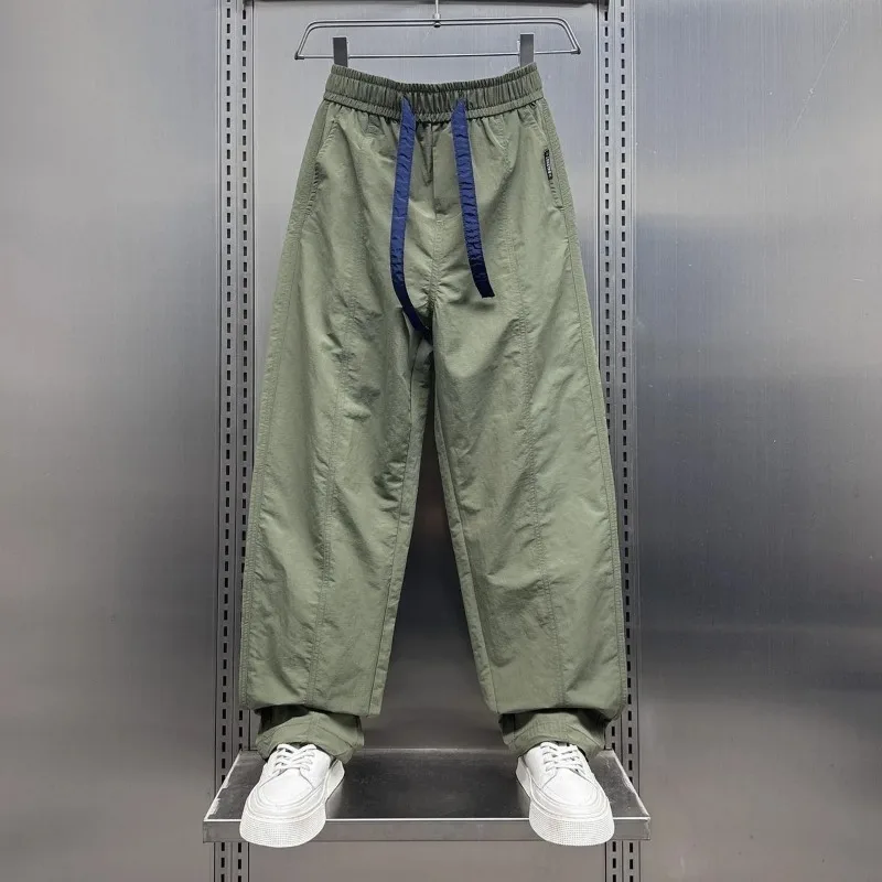 

New Spring Autumn Trendy Brand Spliced Casual Men's Loose Straight Fashion Versatile Sports Pants