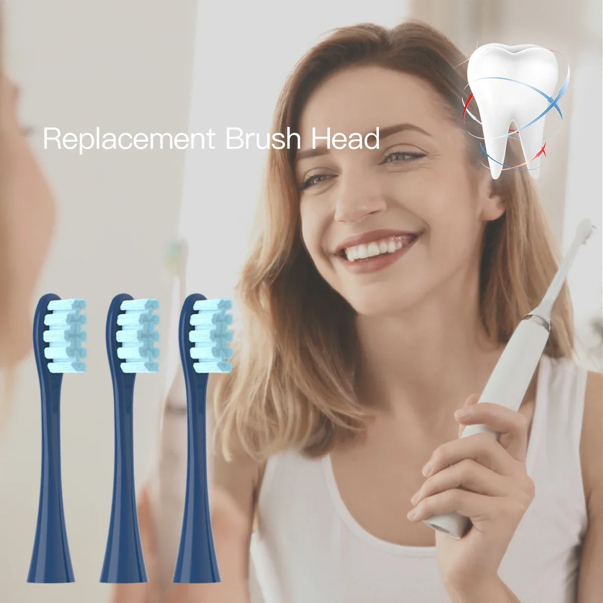 2/4/6 قطعة رؤوس بديلة ناعمة لـ Oclean X/ X PRO/ Z1/ F1 رؤوس فرشاة زرقاء دوبونت فرشاة أسنان سونيك فوهات شعيرات مفرغة