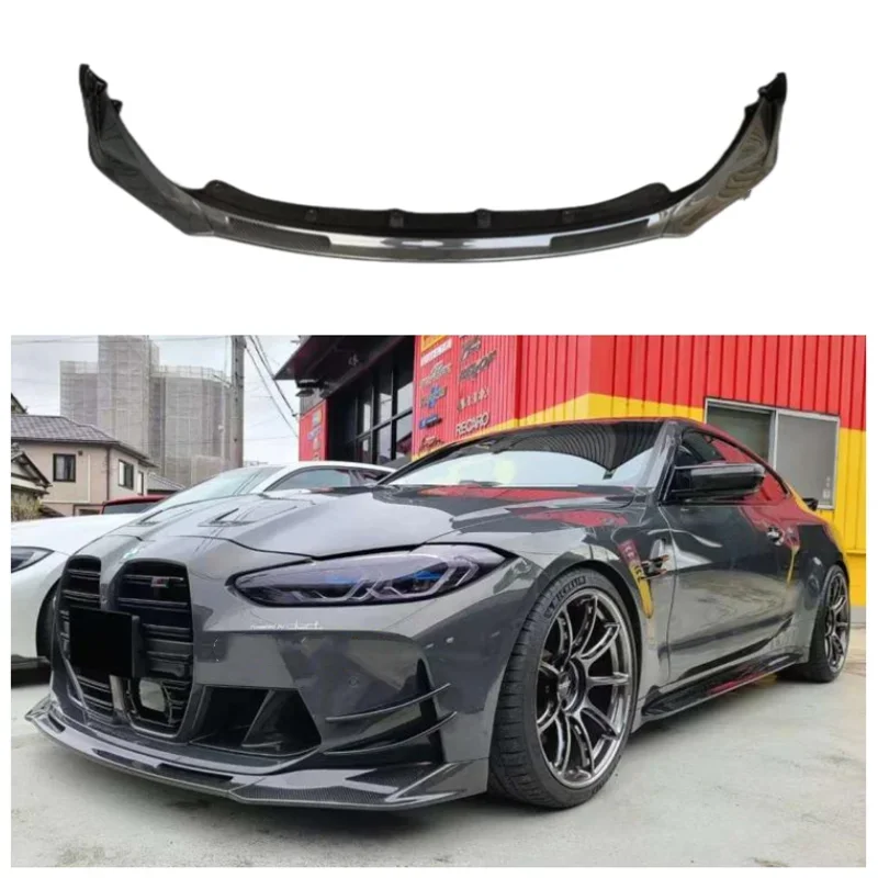 Front Lip Fits For BMW G80 G82 M3 M4 2019 2020 2021 2022 High Quality Carbon Fiber Car Bumper Splitter Diffuser Lip Spoiler