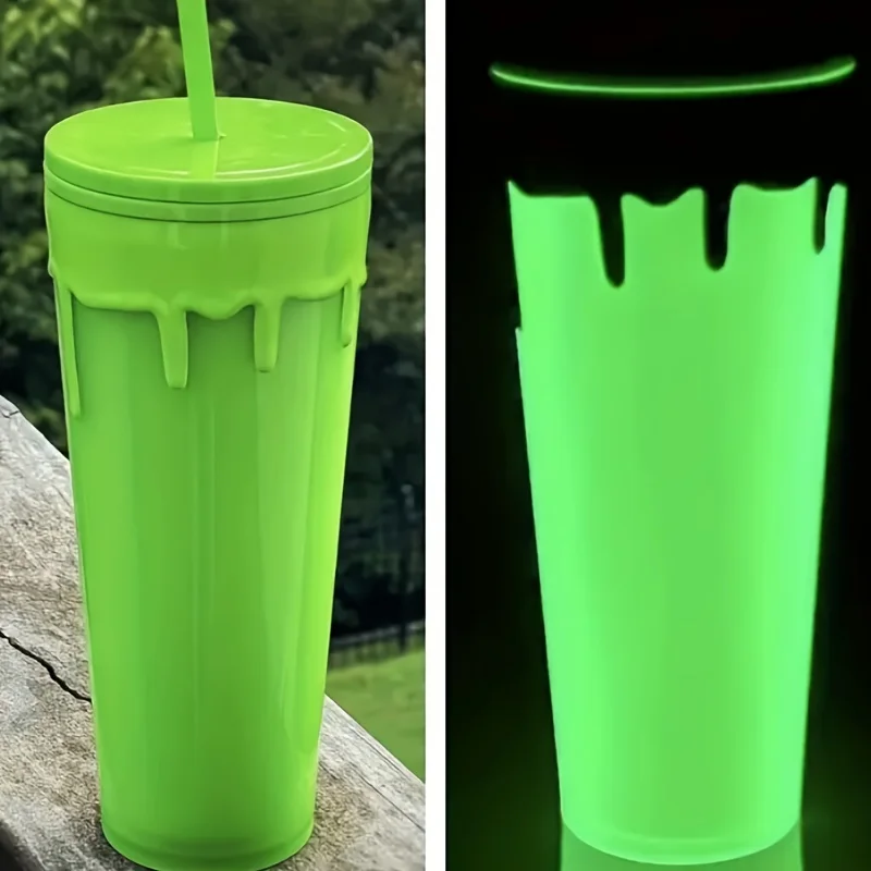 

710ml/24oz Luminous Tumbler Water Cup - Radiant Glow Technology, Unique Melt Liquid Pattern Design, Ultra-Portable, Spacious Cap