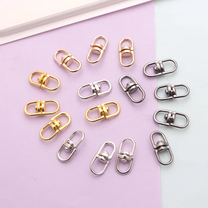 10pcs Metal Swivel Hook Clasp 20mm Bag Pendant Keychain Component Kc Gold/Gold/Silver Color Connector For Diy Jewelry Making