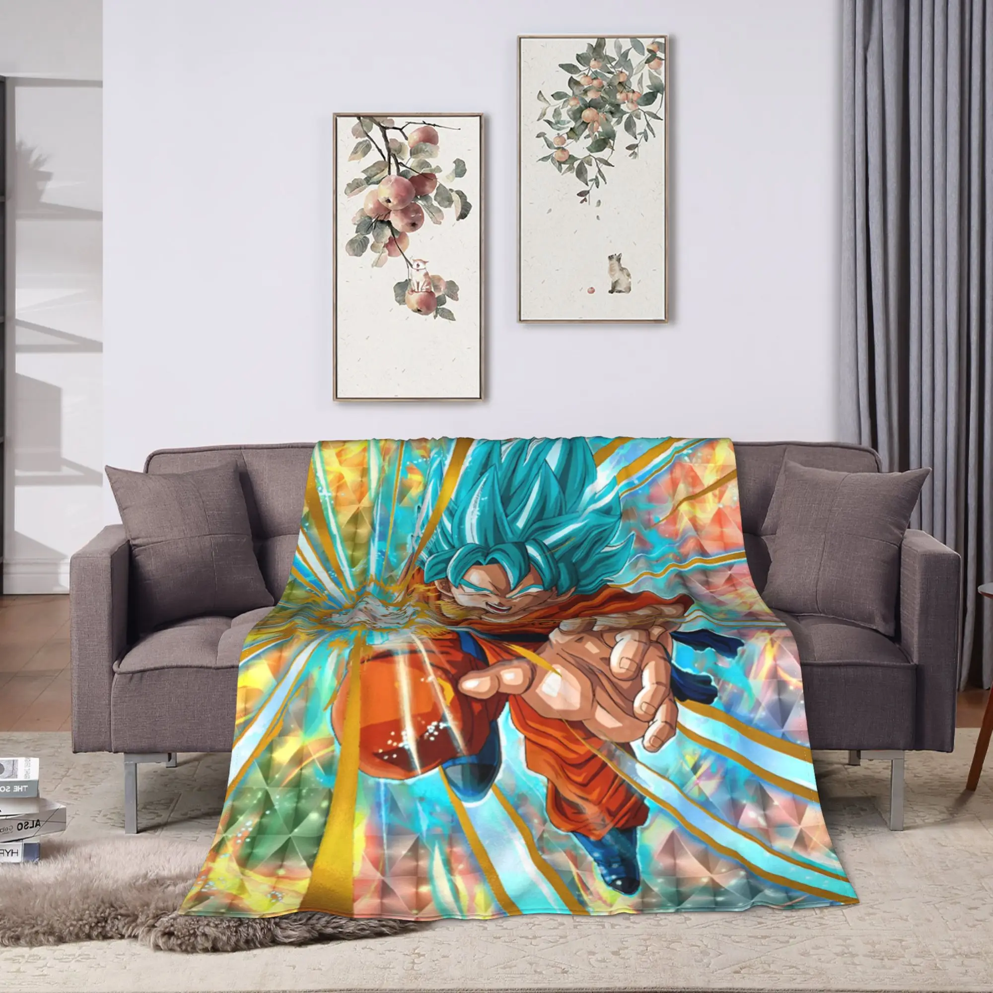 Anime D-Dragons B-Balls  Warm Blanket  Airplane Travel Plush Throw Blanket Fluffy Couch Chair Flannel Bedspread Sofa Bed Cover
