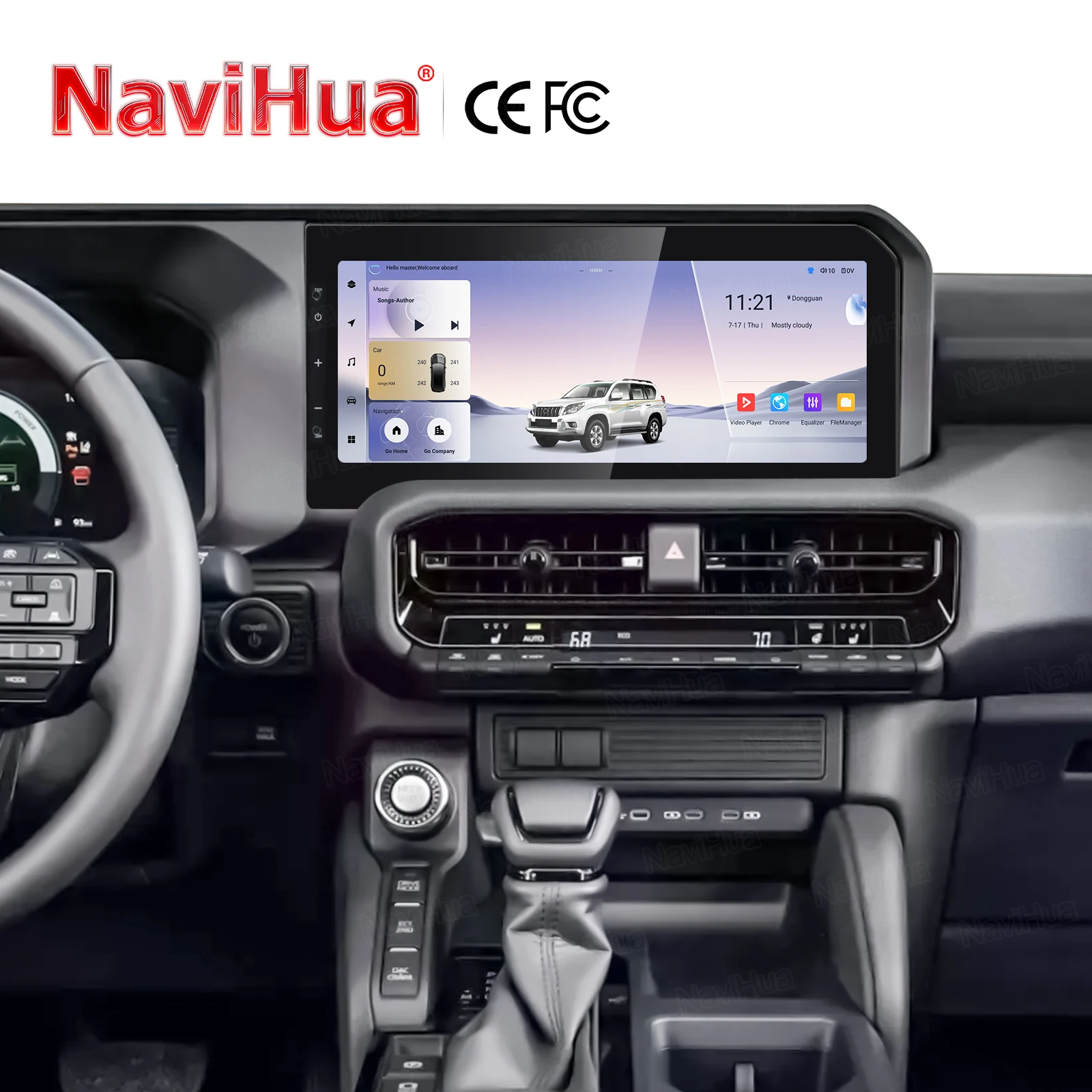 

Автомагнитола Navihua 12.3" для Toyota Prado 2024-2025 (RHD/LHD) с Android, GPS-навигацией, CarPlay, мультимедиа и DVD-плеером