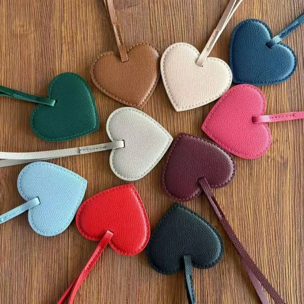 European and American Popular Peach Heart Keychain Heart-shaped Fresh Style Women's Bag Pendant Leather Bag Hanging Accessories