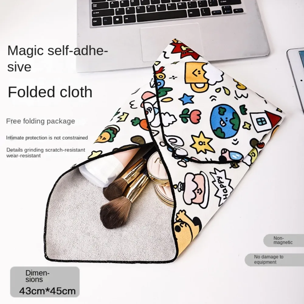 Reusable Folding Cosmetic Bag Wrap Around Pouch Digital Computer Camera Protective Cover Photographic Equipment Accessories Cow