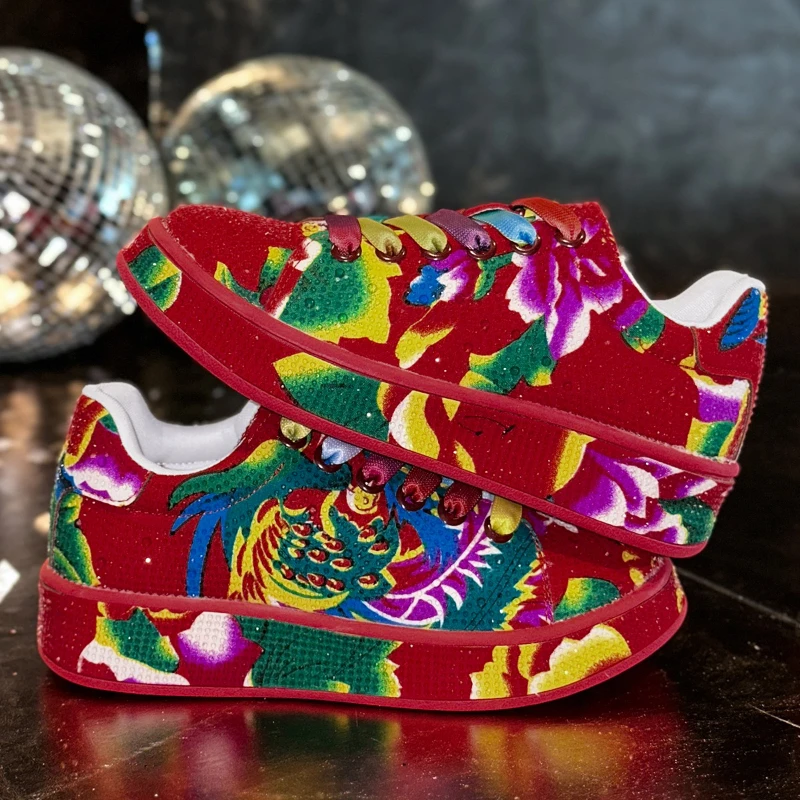 

High-appearation-level Thick-soled Rhinestone, Versatile, Comfortable, Anti-slip, Breathable Women's Sports and Casual Shoes