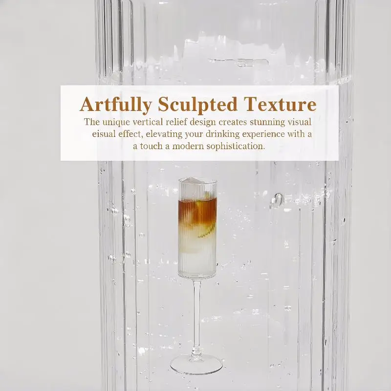 Transparent Striped Plastic Goblet 450ml Luxury Unbreakable Wine Glass Ideal for Wedding Champagne Cocktail Reception Home