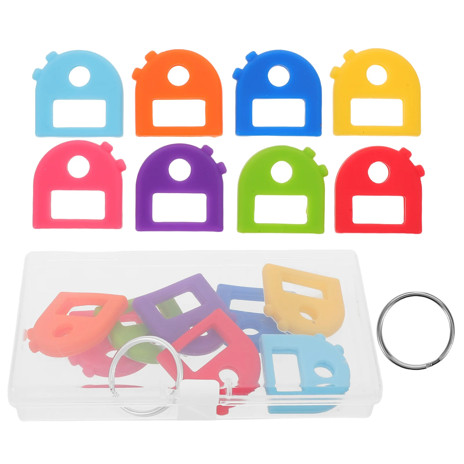 

16pcs Colored Silicone Caps Stretchy House Covers For Easy Identification Organization Soft Grip Multi-Color Key Identifiers