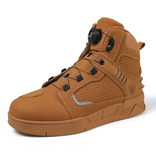 Imagen 2 del producto Botas de cuero antideslizantes para hombre, zapatos protectores resistentes al desgaste para Motocross