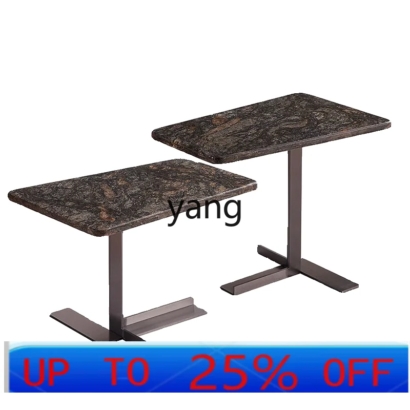 

LTT natural marble light luxury high-end sofa small square table mini balcony small coffee table