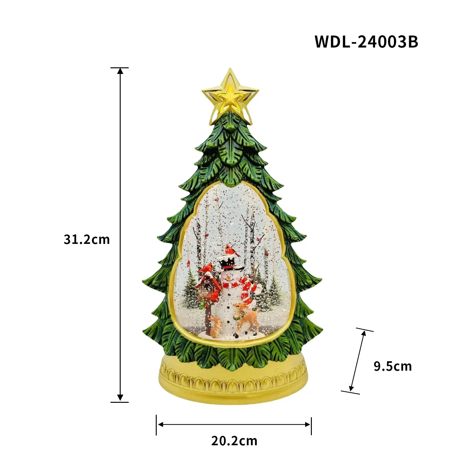 Christmas Decoration Gift Craft Snow Crystal Ball Christmas Tree Ornament Cartoon Santa Claus Crystal Ball Light Lamp