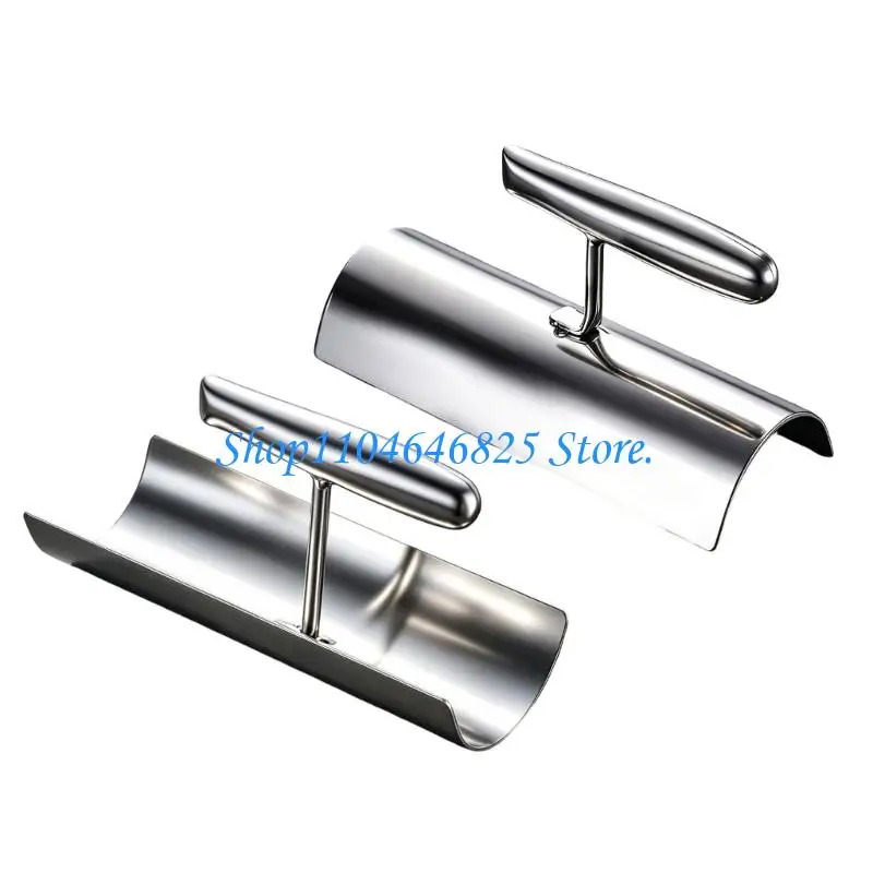 Stainless Steel Concrete Finishing Tool Concrete Curb Hand Tool with Formed Blade and Center Handle 205 mm for DIY Repair Tasks