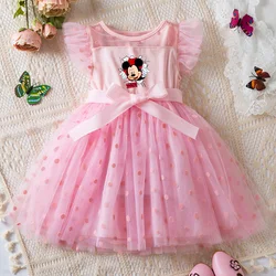 Mickey Minnie Mouse Summer Baby Girl Princess Dress Mesh Skirt Summer Sleeveless Clothes Wedding Party Dresses 2-6Y