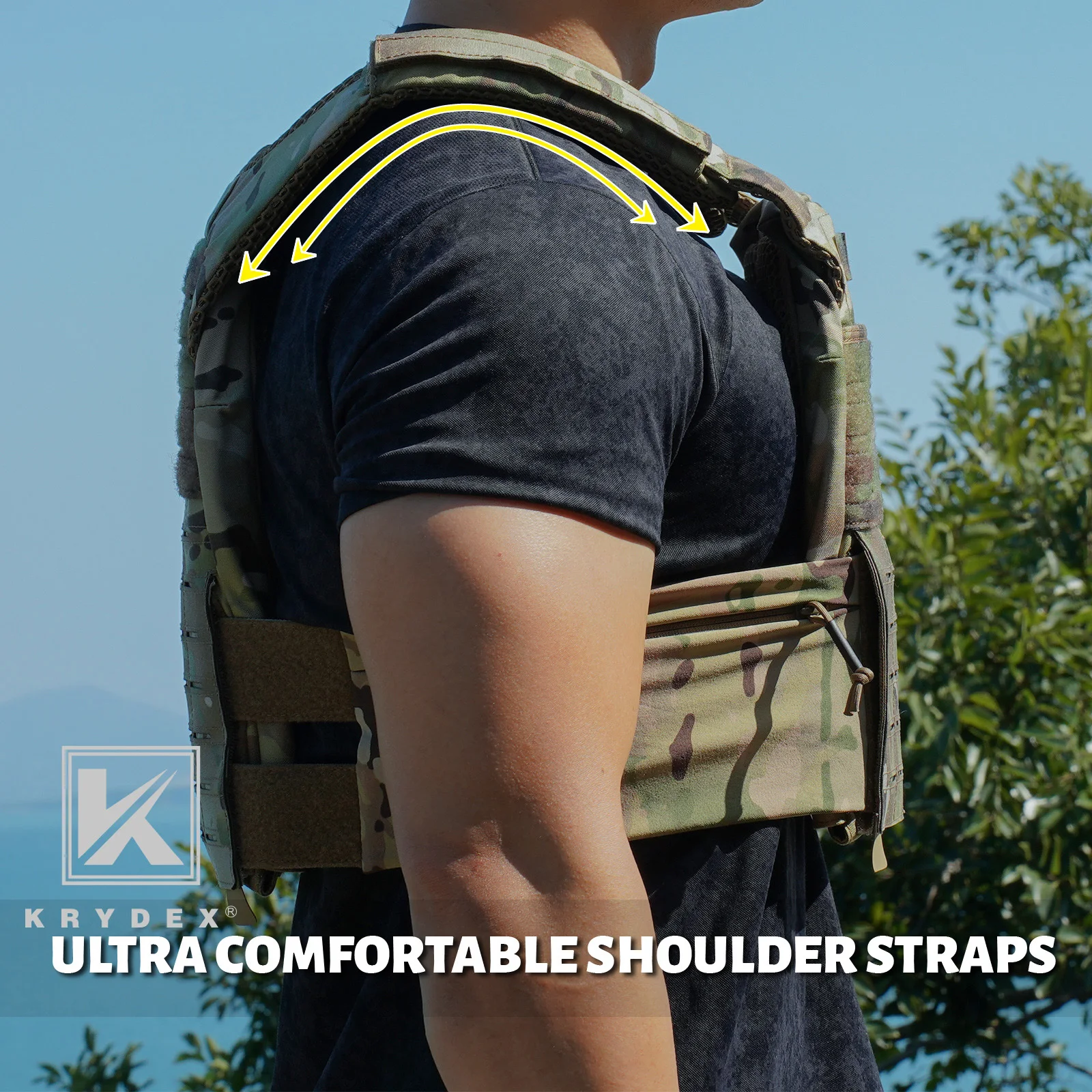 KRYDEX Chaleco Táctico de Entrenamiento Hombre Portador de Placa MOLLE - imagen 3