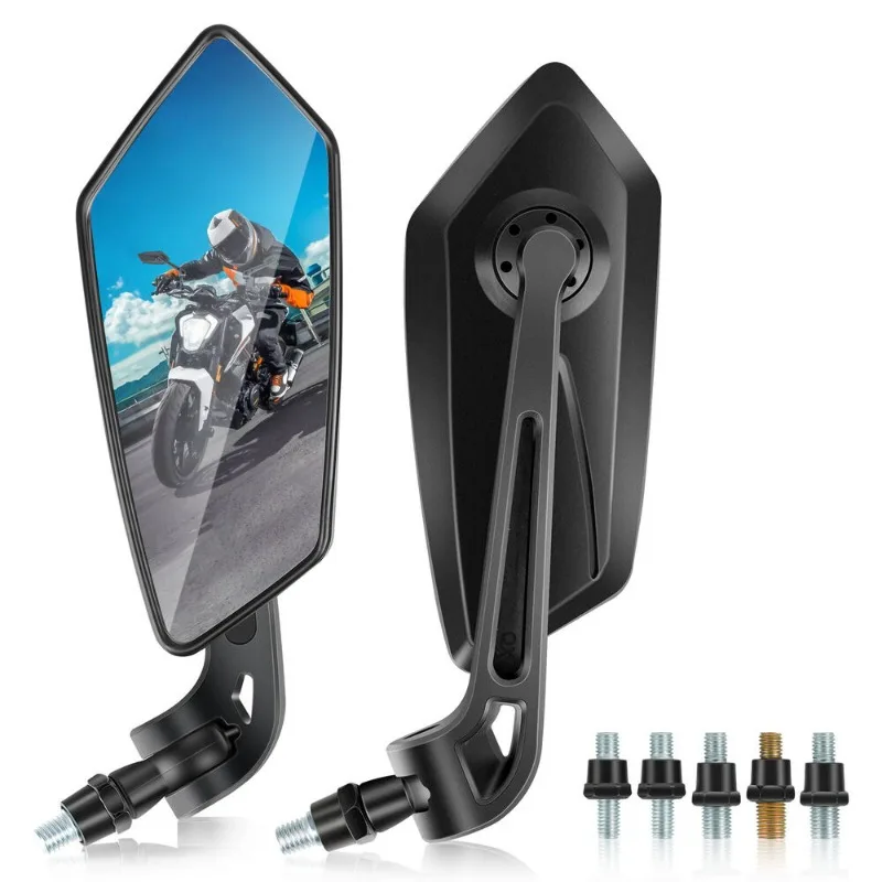 2pcs Motorcycle Rearview Mirror Rotating Side Mirrors Universal Scooter Mirrors for Harley Davidson Road King Glide Softail Dyna