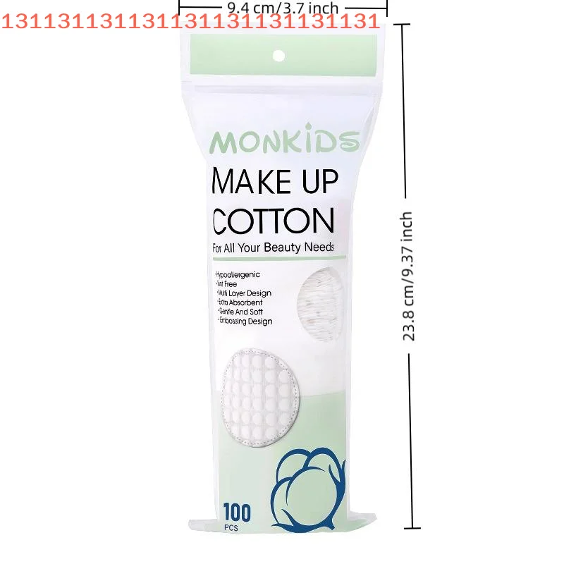 100枚入り ソフトで通気性の良い円形メイク落としパッド 両面パールテクスチャコットン 毎日の顔の洗浄に